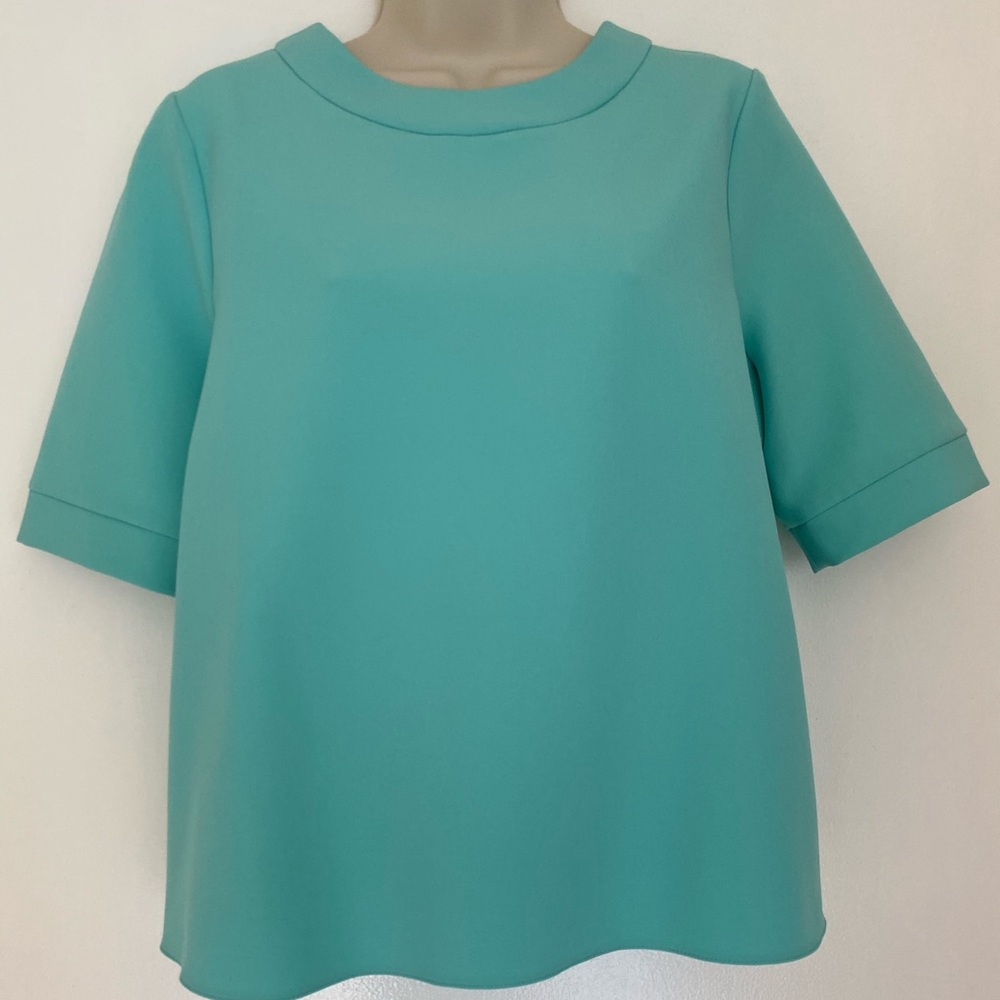 ASOS Petite Light Green Drape Short Sleeve Blouse